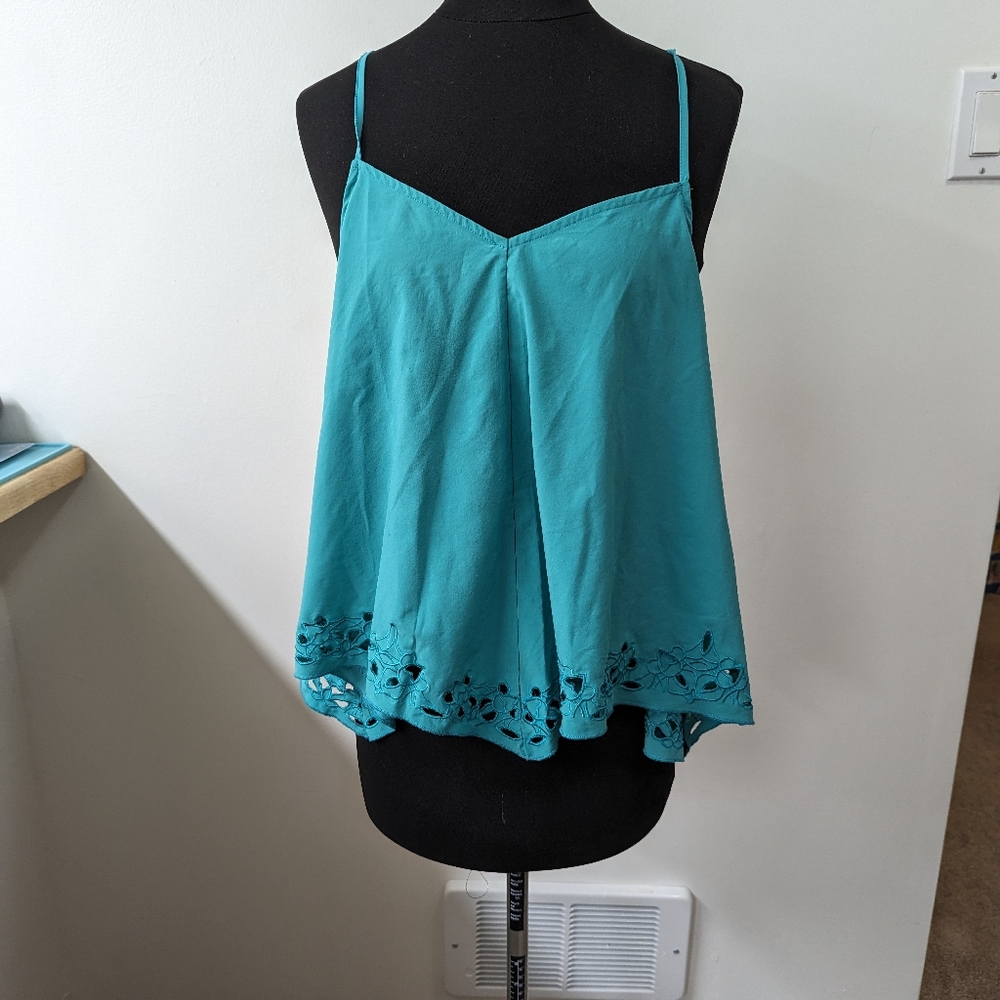 Teal flowy fabletics xl tank